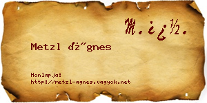 Metzl Ágnes névjegykártya