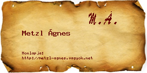 Metzl Ágnes névjegykártya